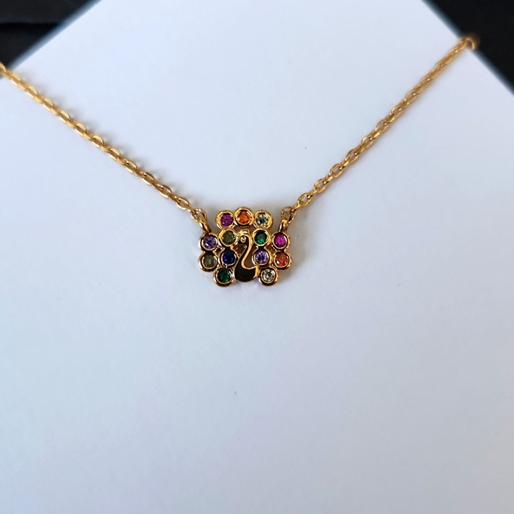 Gold Dipped Peacock Shape Necklace